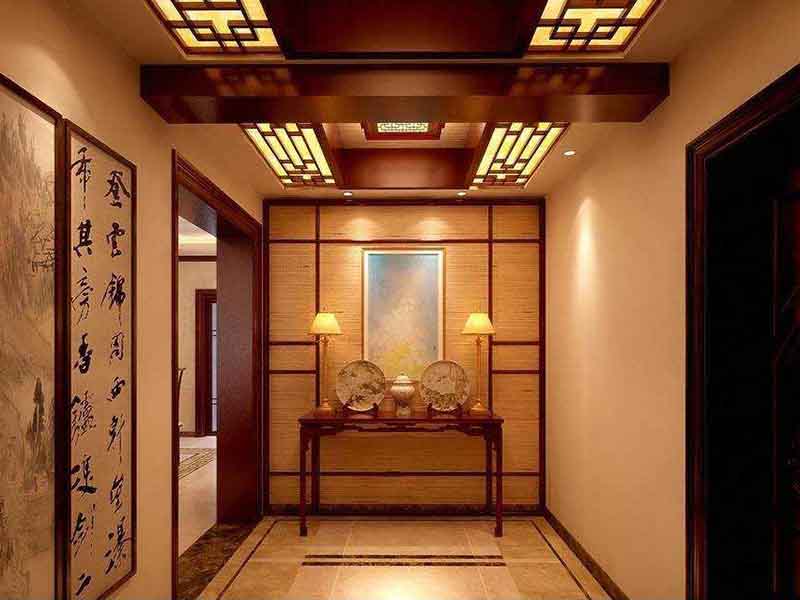 新中式酒店裝修重點在天花板和門窗，你